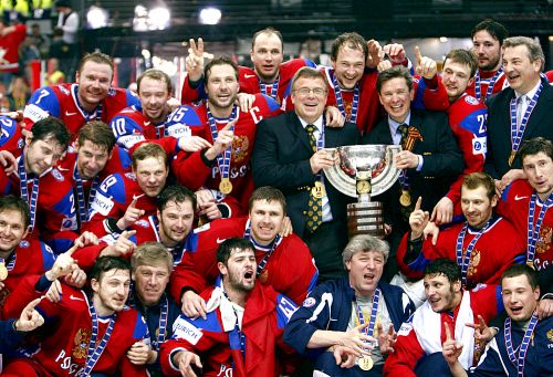 Россия - чемпион мира 2009 по хоккею с шайбой.